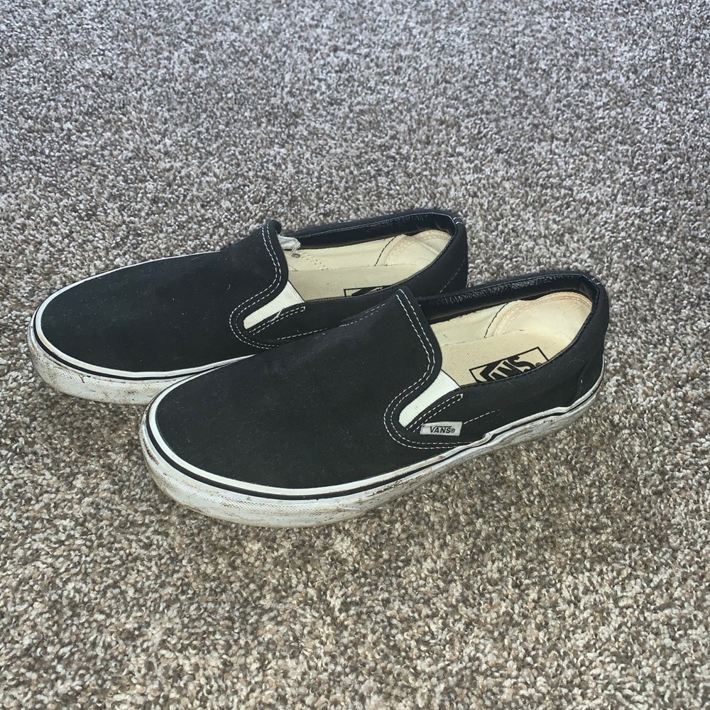 Black Slip On Vans M 7 W 8.5